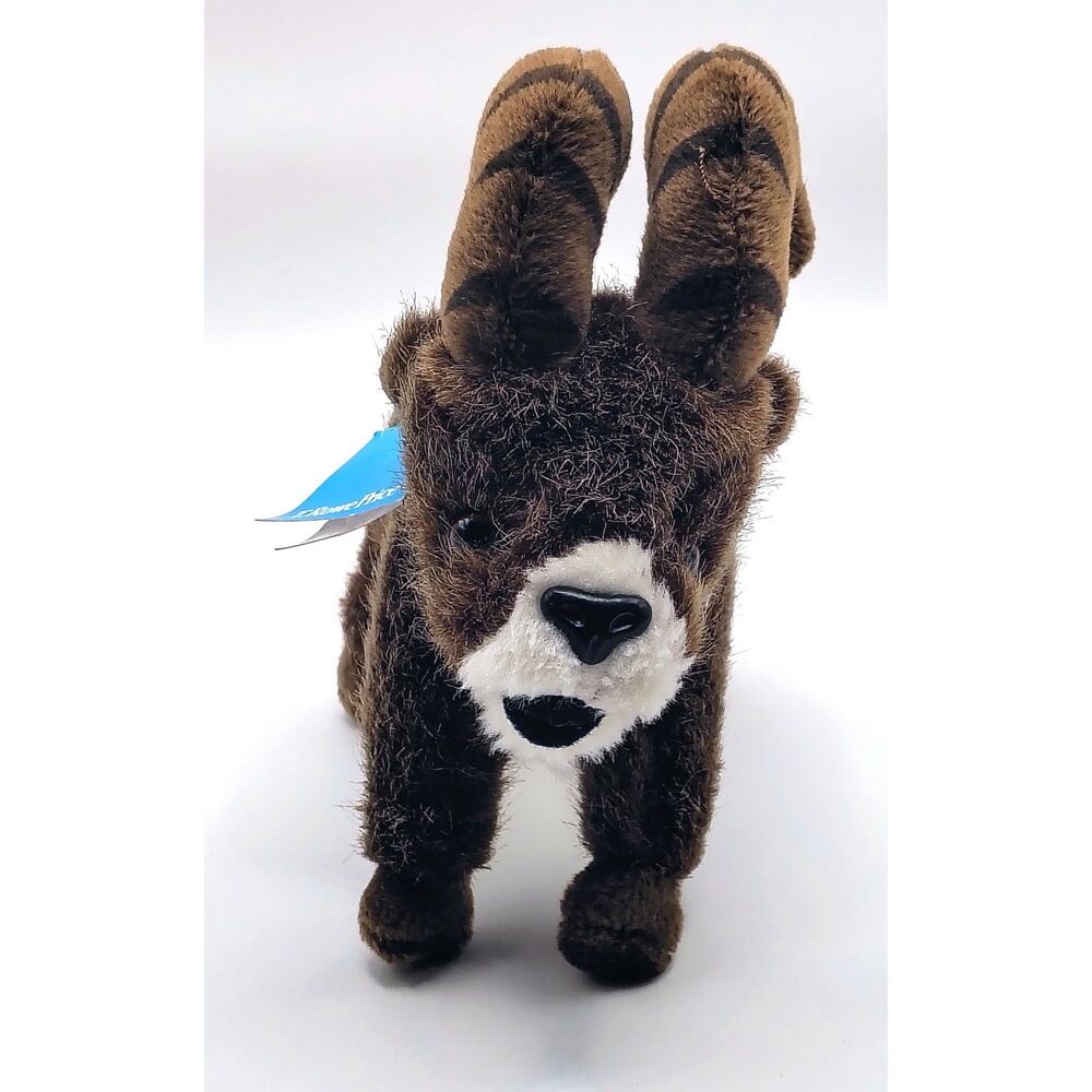 TRowePrice Advertising Plush Trusty Ram Horned Sheep Goat Brown Curled Horns New